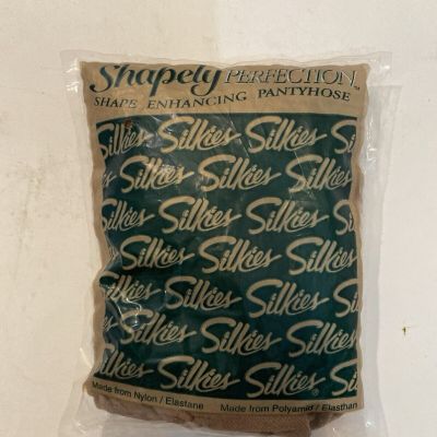 Vintage Silkies Shapely Perfection Nylon Pantyhose Size L Nude Natural